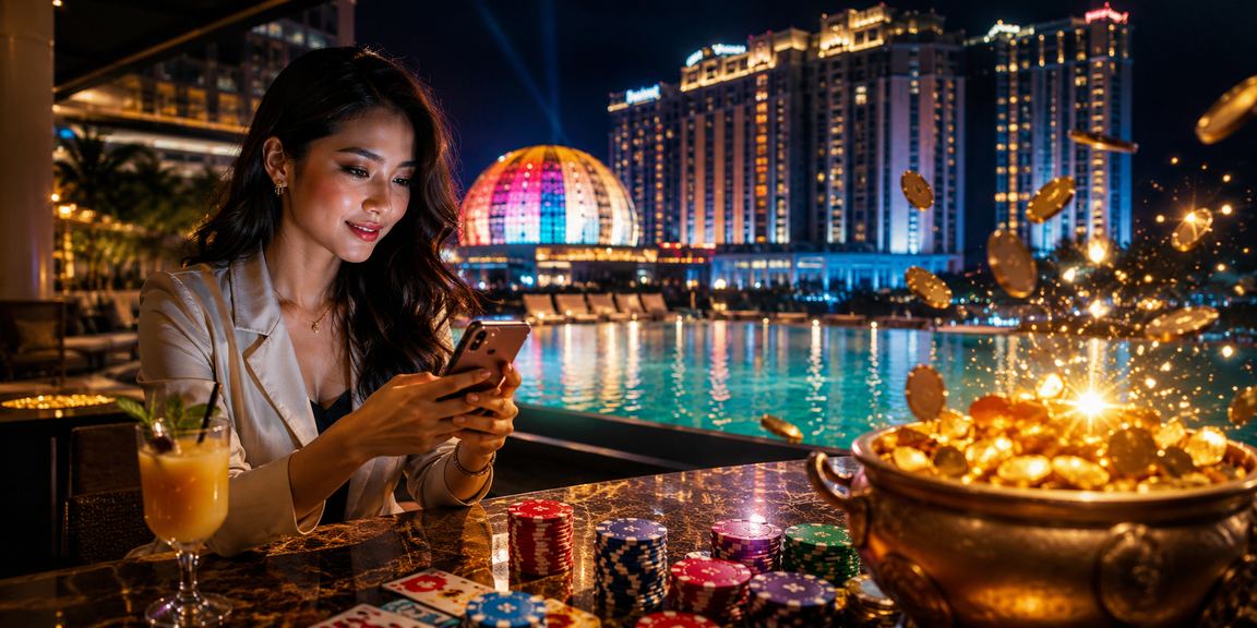 Pengguna Malaysia bermain jackpot melalui telefon di Genting Highlands