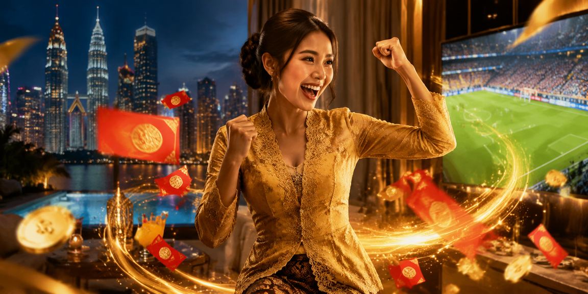 Red bonus and festive decorations in Kuala Lumpur during a Malaysian celebration